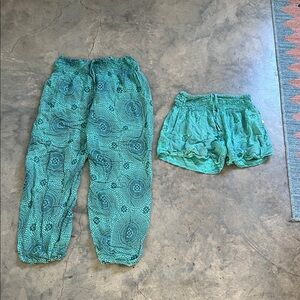 Teal Boho Rayon Lounge Set from Bali